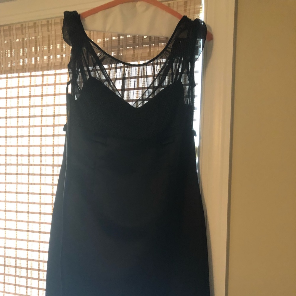 Black Tahari Satin Dress- sleek yet professional